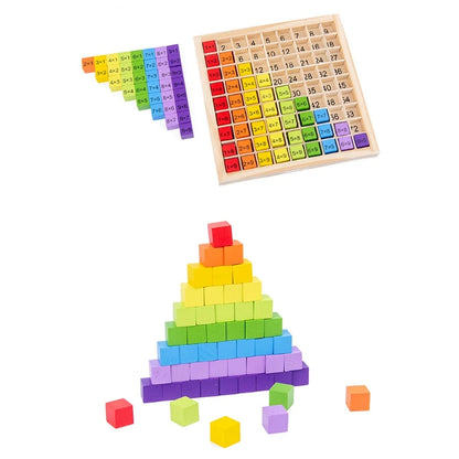 Multiplication Table Toy Wooden Math Learning Board for Kids
