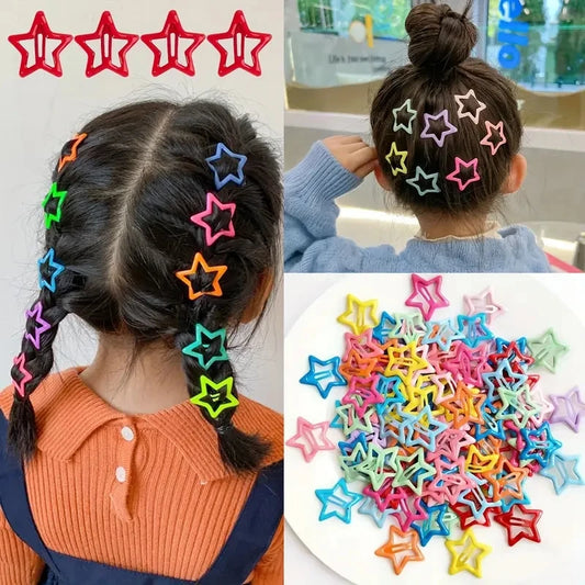 20pcs Colorful Hair Clips for Girls – Star Barrettes