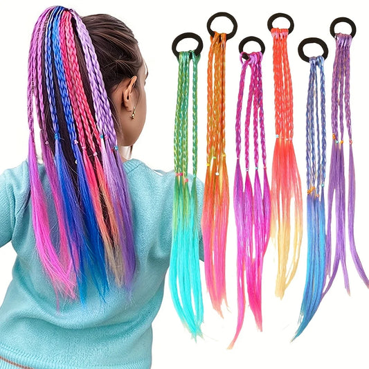 Girls Braided Hair Ties – 6-Piece Colorful Boho Set