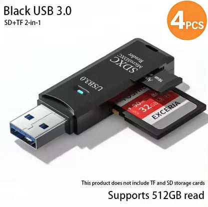 USB 3.0 Card Reader for SD and Micro SD TF Memory Cards