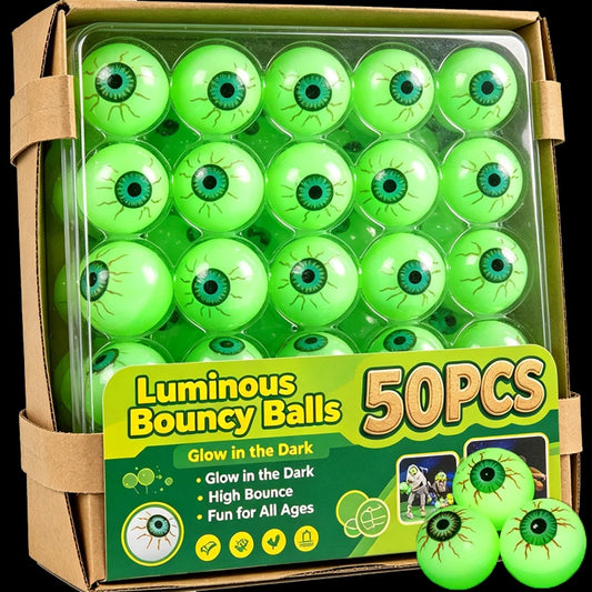 Halloween Bouncy Balls 3cm Glow Eyeball Toy 5-50PCS