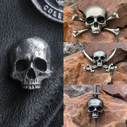 Halloween Skull Brooch, Punk Skeleton Pin for Jackets and Accessories
