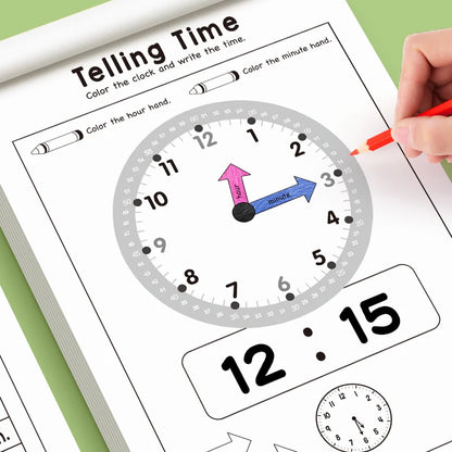 Telling Time Workbook for Kids – Math & Reading Practice