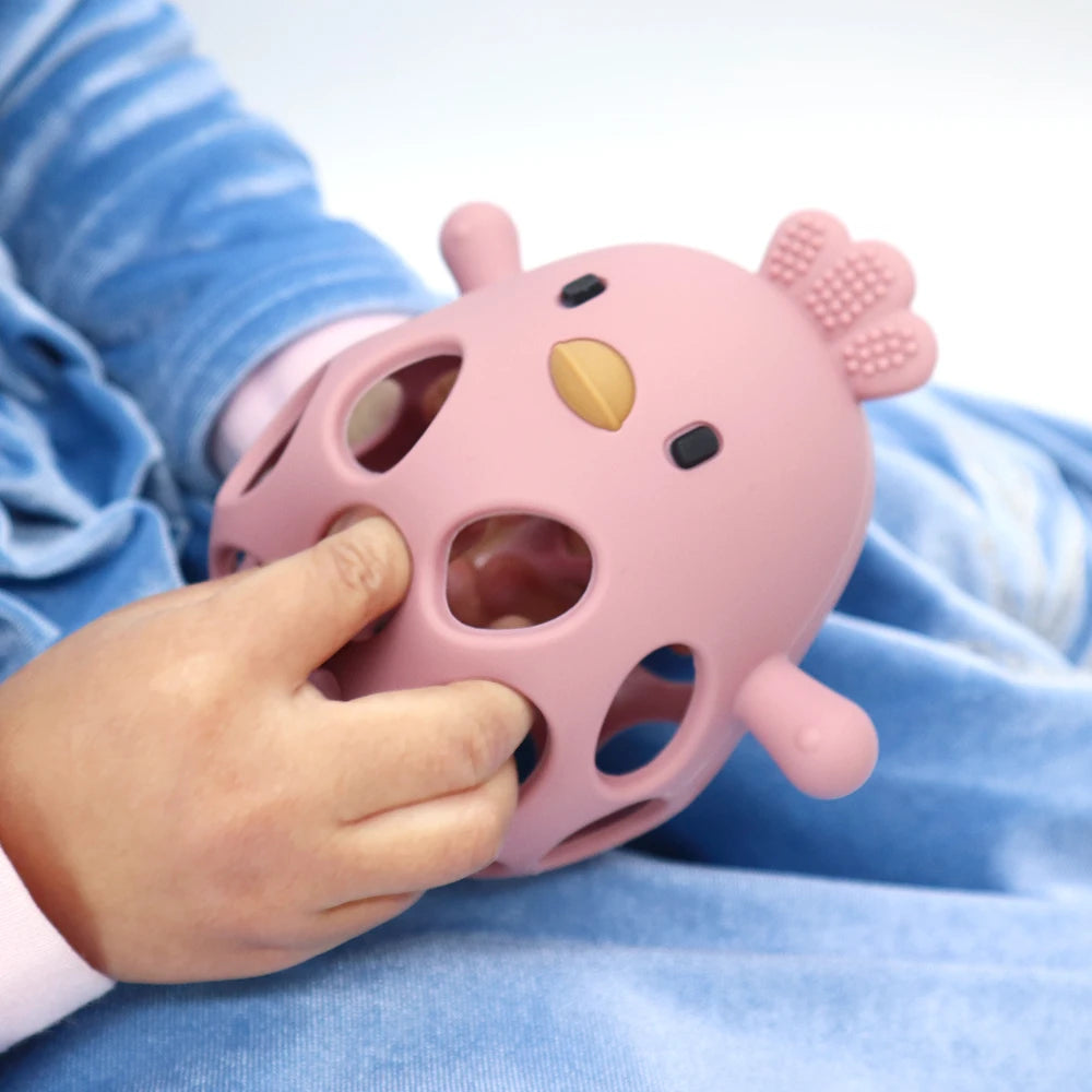Baby Silicone Teether Chick Shape Chewing Toy for Infants