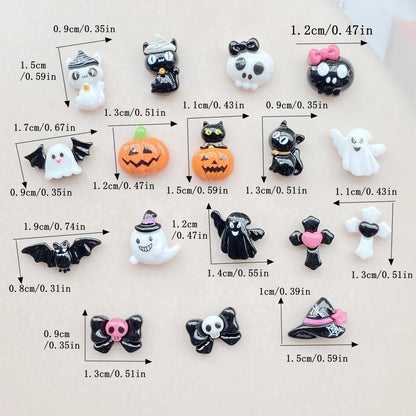 Halloween Nail Art Charms, 20Pcs 3D Resin Nail Decorations