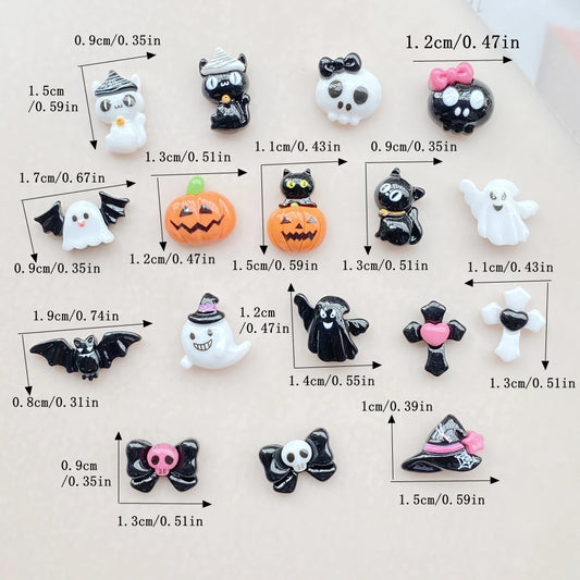 Halloween Nail Art Charms, 20Pcs 3D Resin Nail Decorations
