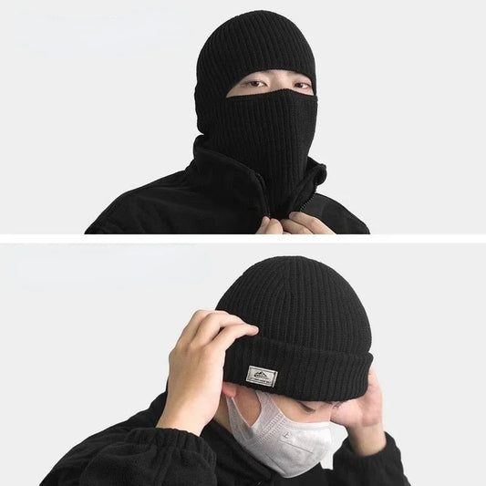Winter Balaclava Hat 2-in-1 Knitted Face Mask Beanie