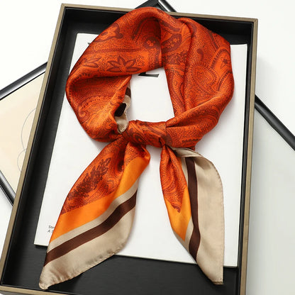 Women's Square Scarf 70x70cm Satin Print Wrap