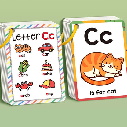 Alphabet Flash Cards for Kids with Pictures, A-Z English Learning Cards