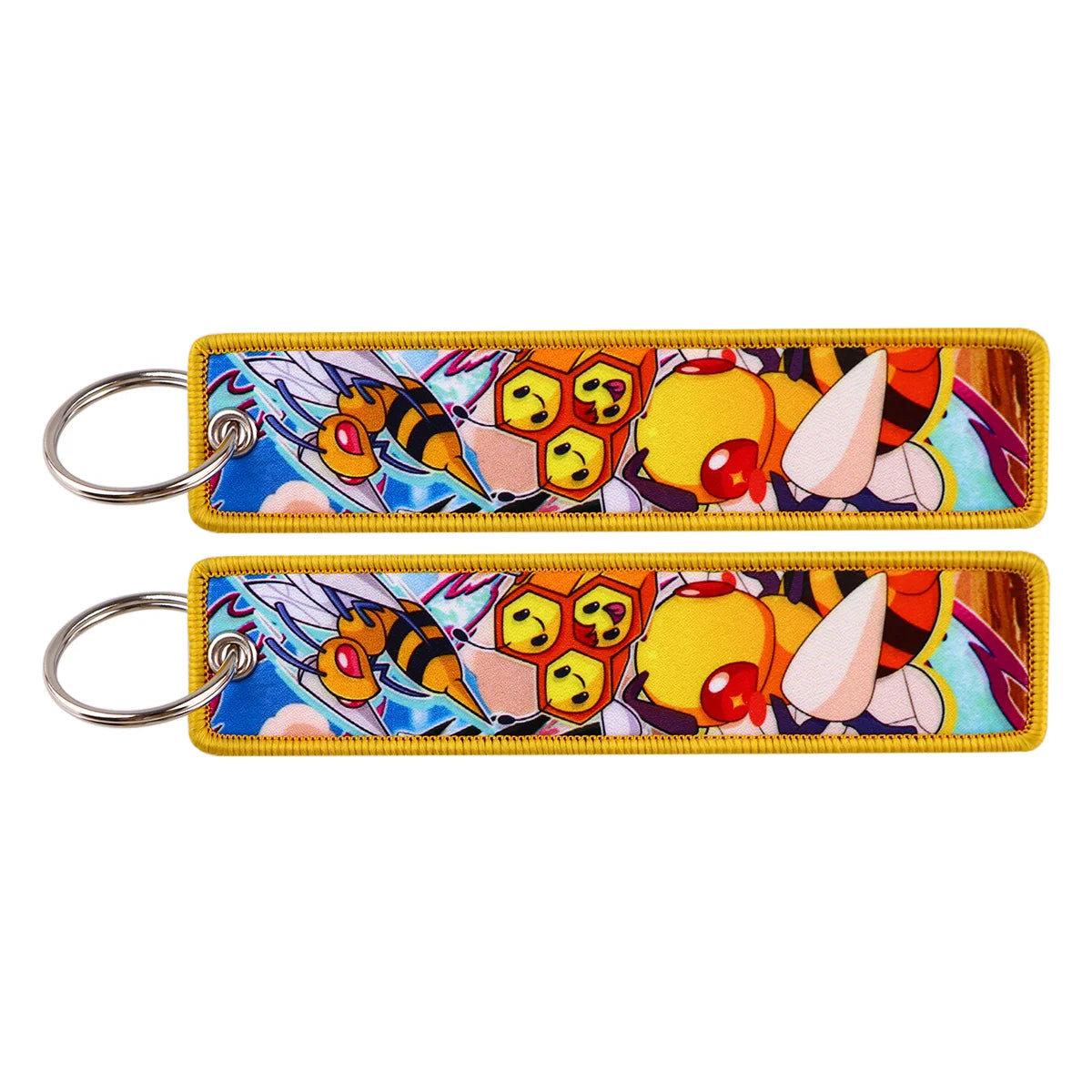 Embroidered Keychain Double-Sided Key Fob for Car & Motorcycle