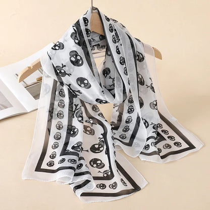 Chiffon Scarf for Women, 50×160cm Lightweight Summer Shawl