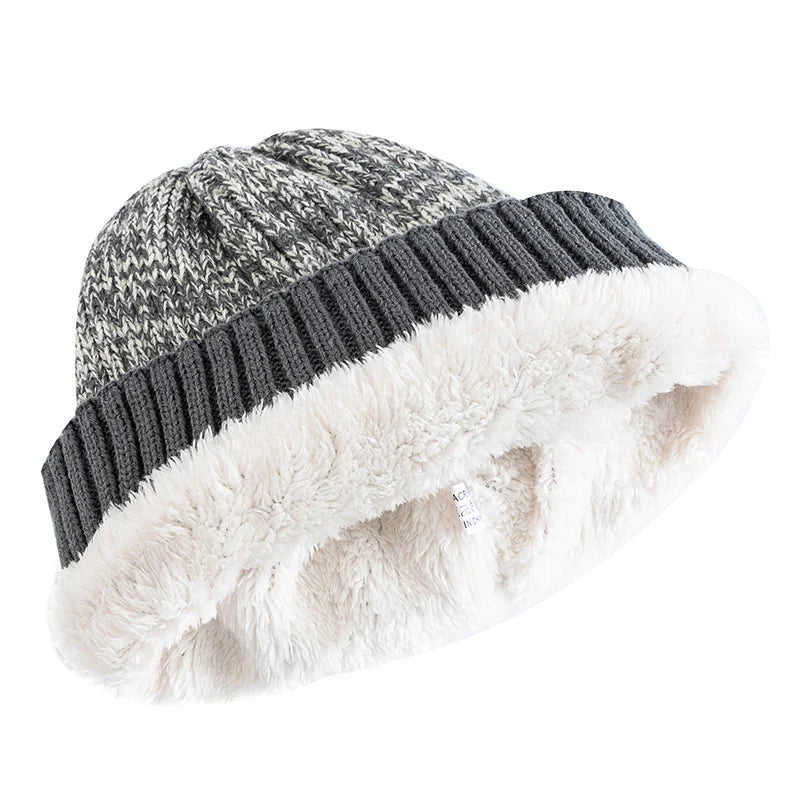 Winter Beanie – Unisex Warm Fur-Lined Knitted Hat