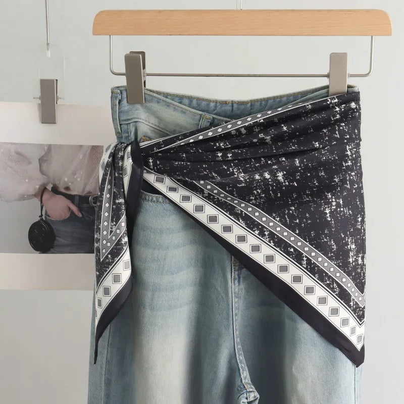 Women’s Scarf Triangular Tie Dye Head Scarf for Spring