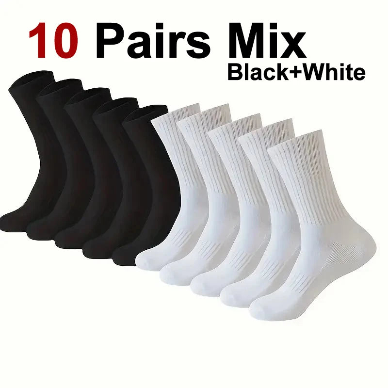 Men's Crew Socks Breathable Sports Socks 5-Pair