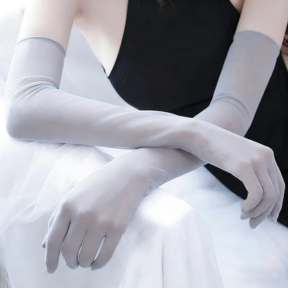 Women’s Long Gloves Elbow Length Nylon Party Costume Gloves