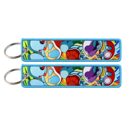 Embroidered Keychain Double-Sided Key Fob for Car & Motorcycle
