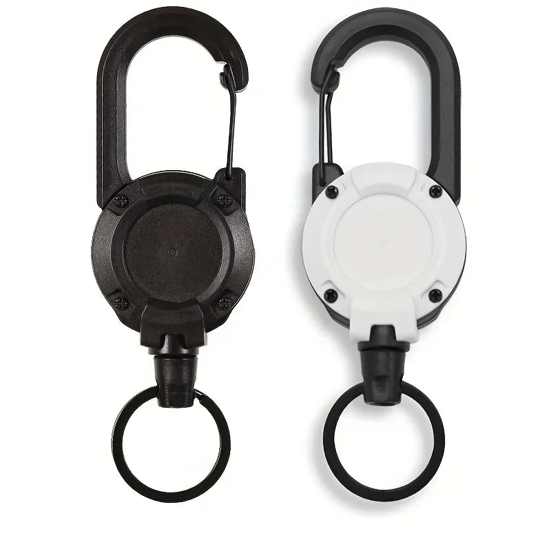 Retractable Keychain Holder with Carabiner Clip Heavy Duty Key Reel