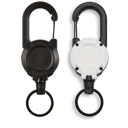 Retractable Keychain Holder with Carabiner Clip Heavy Duty Key Reel