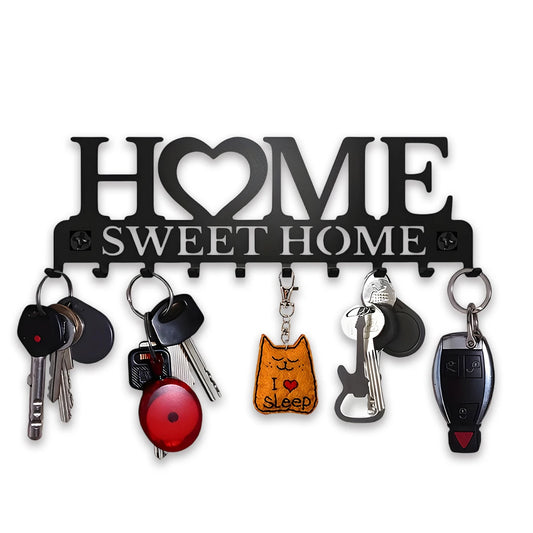 Wall Key Holder with 10 Hooks Metal Key Rack for Home
