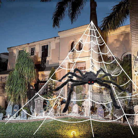 Halloween Spider Web Decoration 5m Large Cloth Cobweb for Outdoor Yards