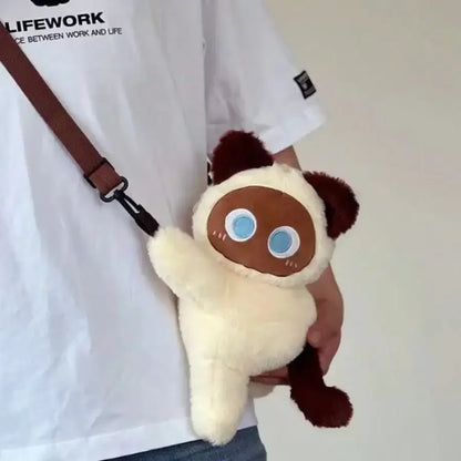 Cat Backpack Plush Shoulder Bag 35cm Soft Crossbody Bag