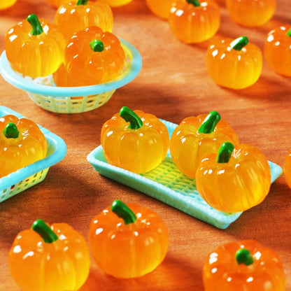 Mini Halloween Pumpkin Decorations, Resin Figurines for Fairy Gardens