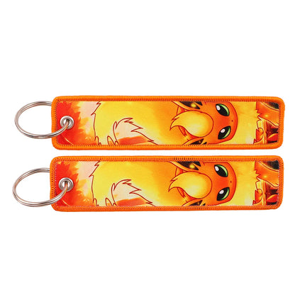 Embroidered Keychain Double-Sided Key Fob for Car & Motorcycle