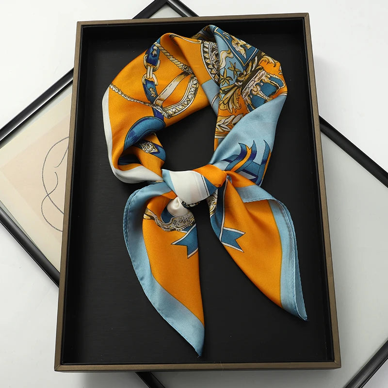 Women's Square Scarf 70x70cm Satin Print Wrap