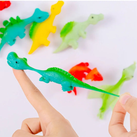 Dinosaur Finger Toys Colorful Catapult Party Favor Set