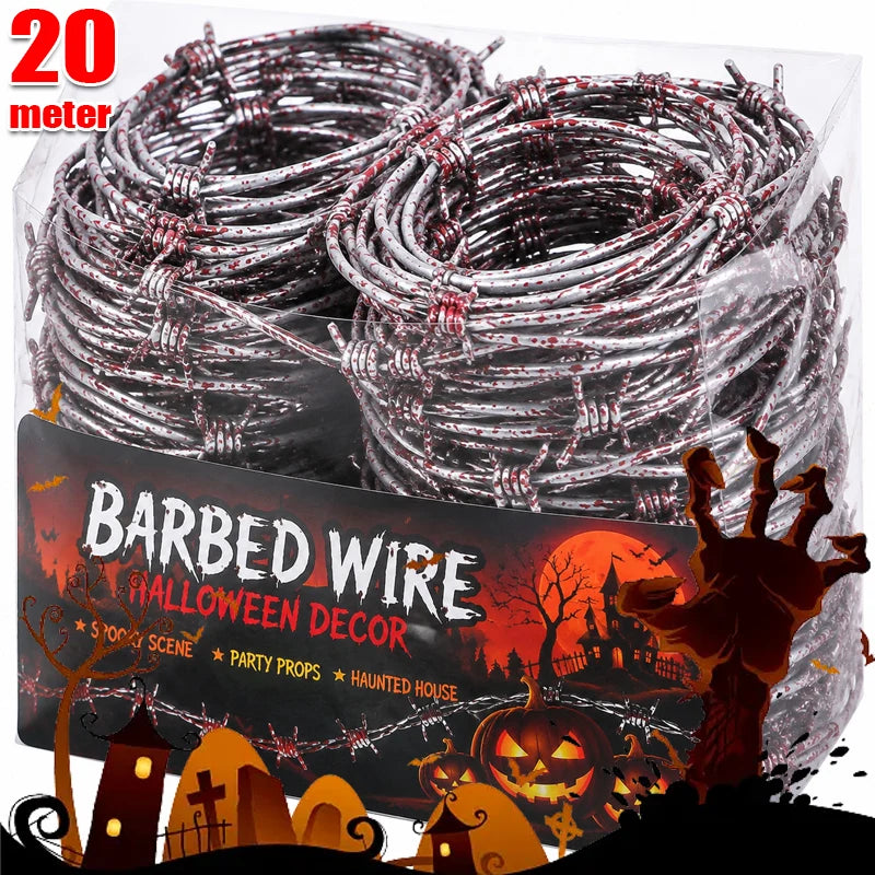 Halloween Barbed Wire Decoration 2.5m Fake Fence Prop