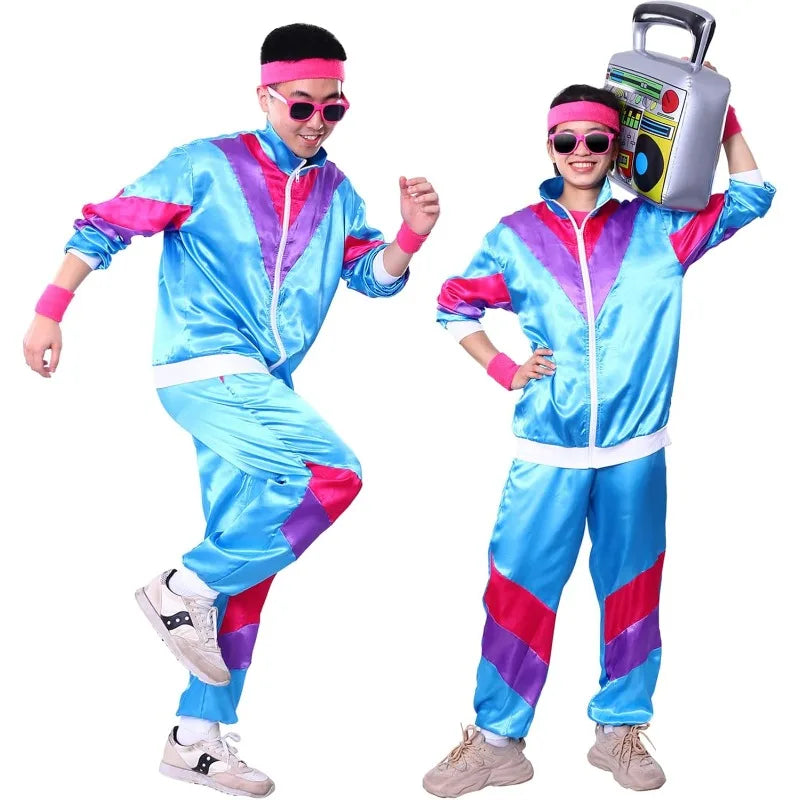 Men's Retro Tracksuit Costume – 80s & 90s Windbreaker Set