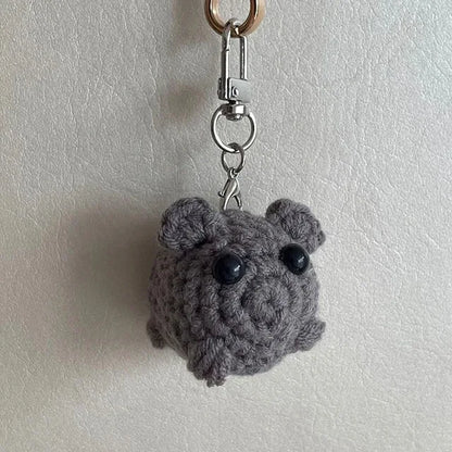 Hamster Keychain Cute Knitted Animal Keyring for Bags and Gifts