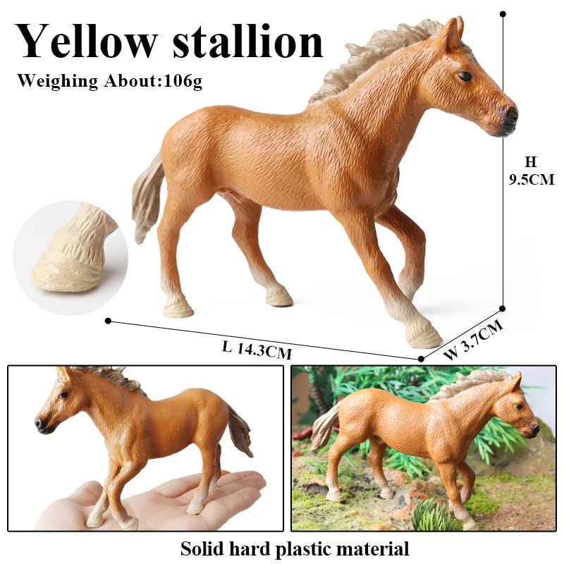 Horse Figurine, Realistic PVC Animal Model Toy for Kids