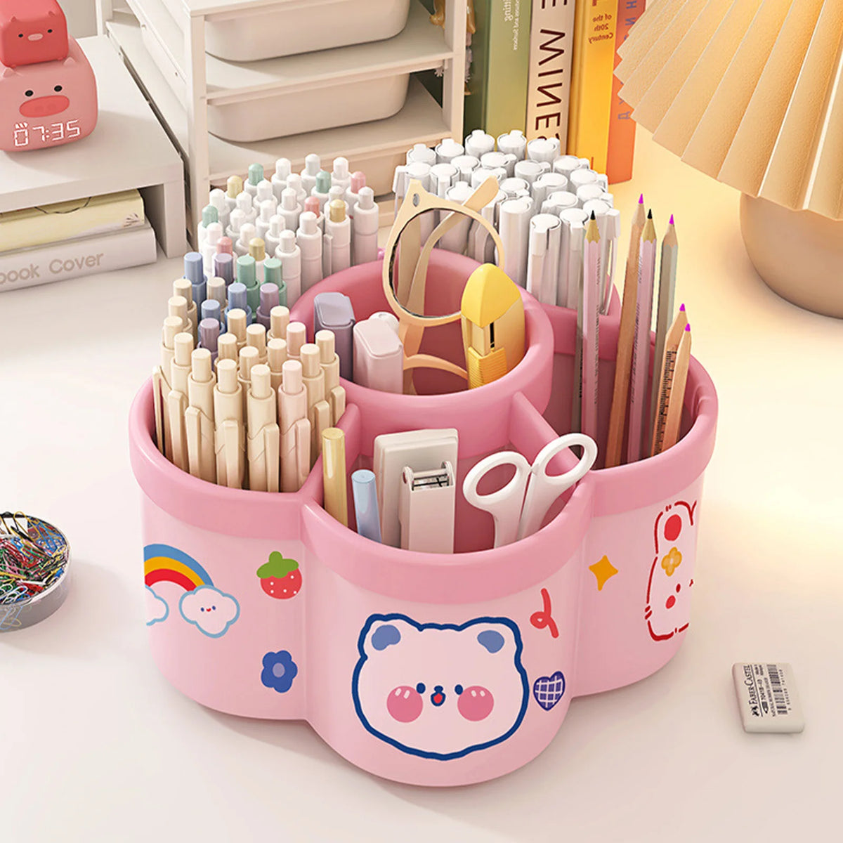 Rotating Pen Holder – Large Capacity Desk Organizer for Office & Study