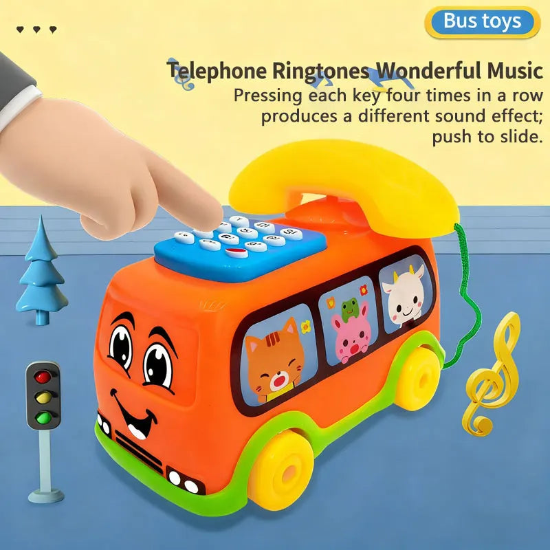 Educational Toy Bus with Phone and Music for Toddlers