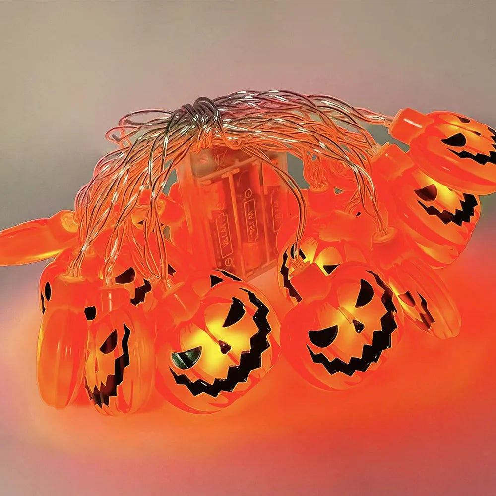 Halloween String Lights Pumpkin Ghost Spider Web Hanging Decor
