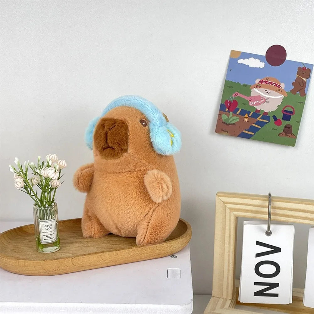 Capybara Plush Toy with Hoodie Wings – Mini Stuffed Animal Keychain