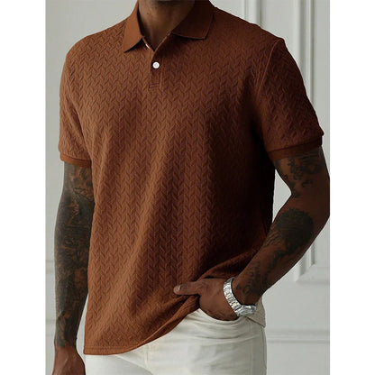 Men's Polo Shirt Short Sleeve Breathable Solid Color Casual Top
