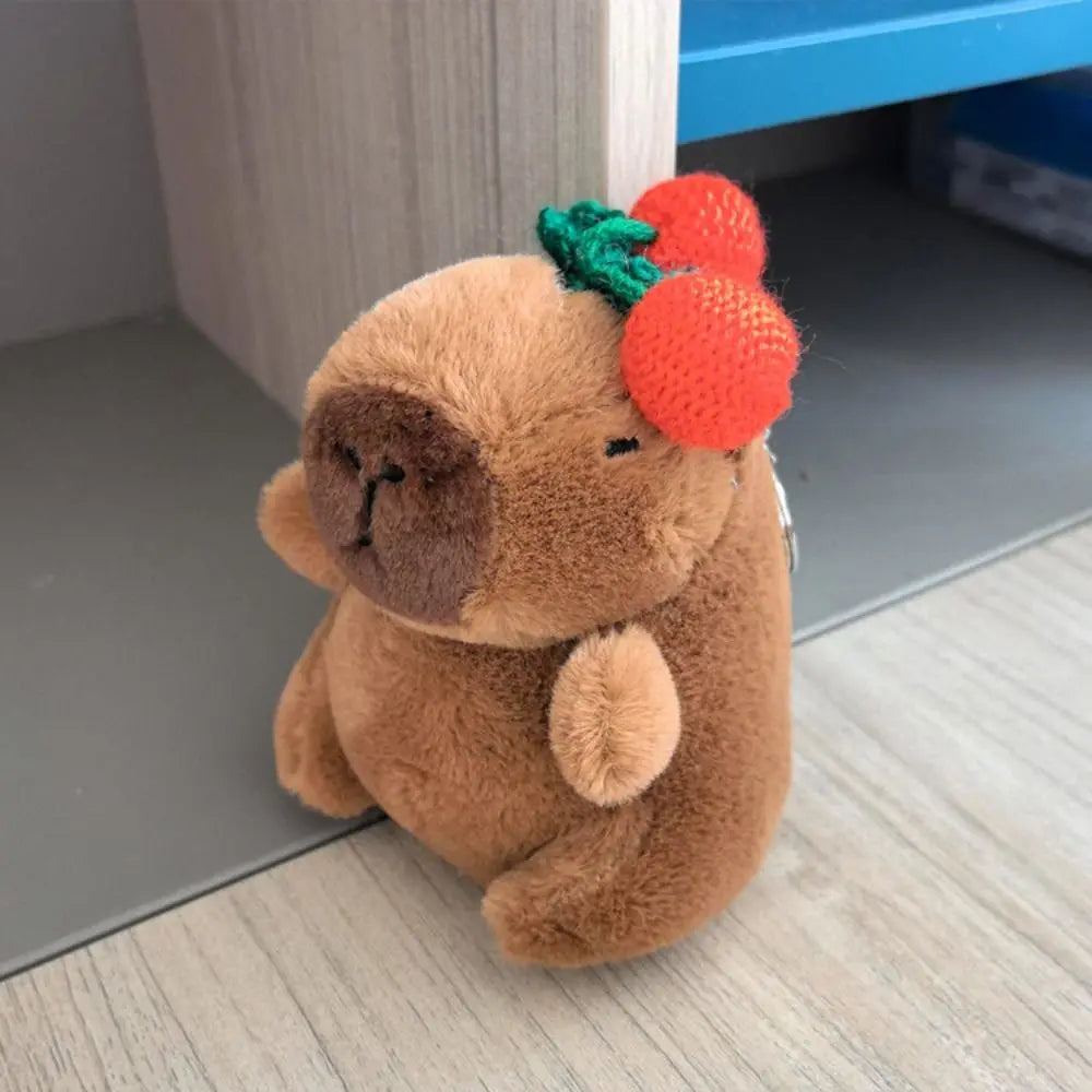 Capybara Plush Toy with Hoodie Wings – Mini Stuffed Animal Keychain