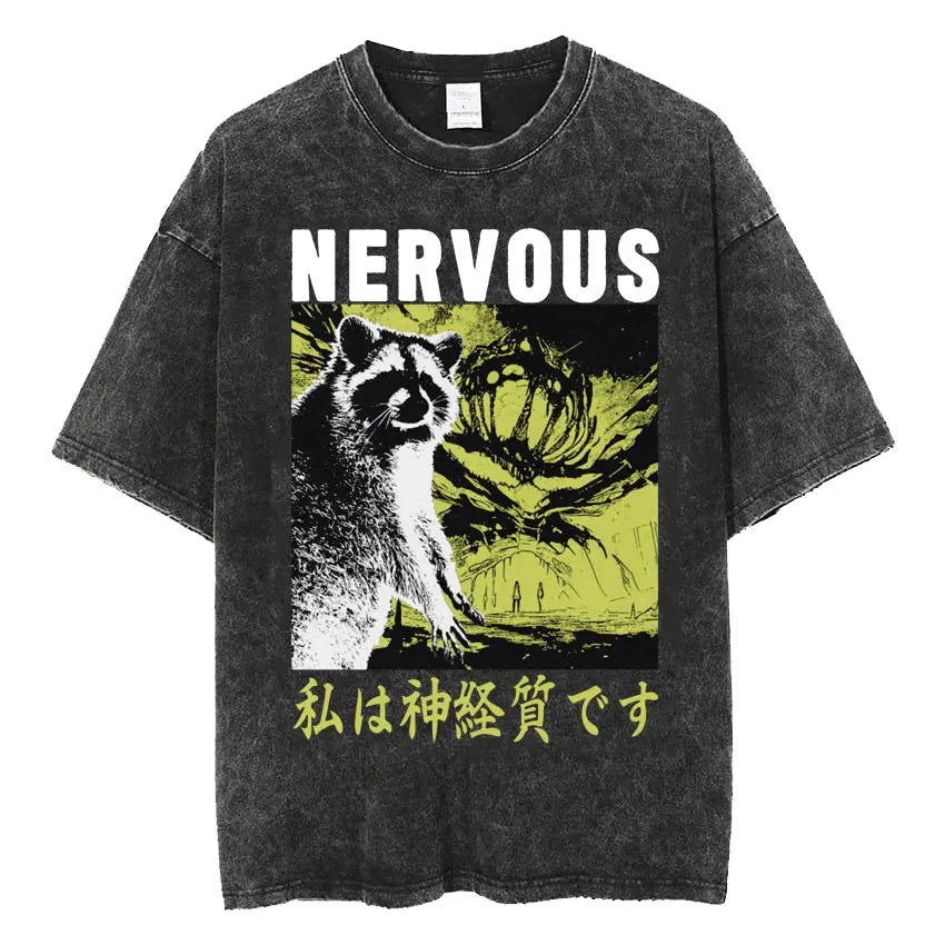 Men’s Oversized T-Shirt Retro Washed Funny Graphic Print