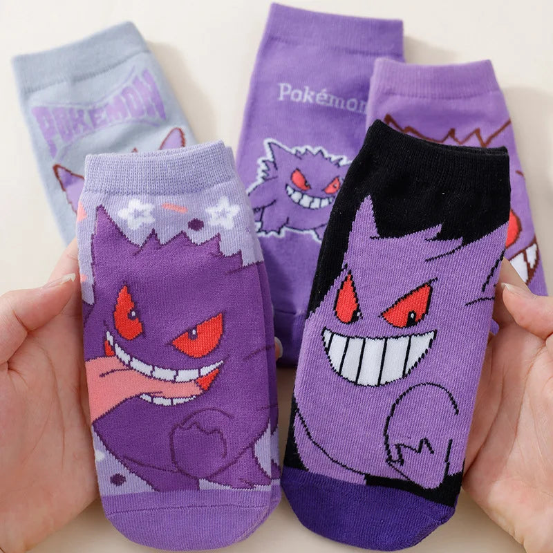 Men’s Ankle Socks Cartoon Print Lightweight Casual 5-Pair Set