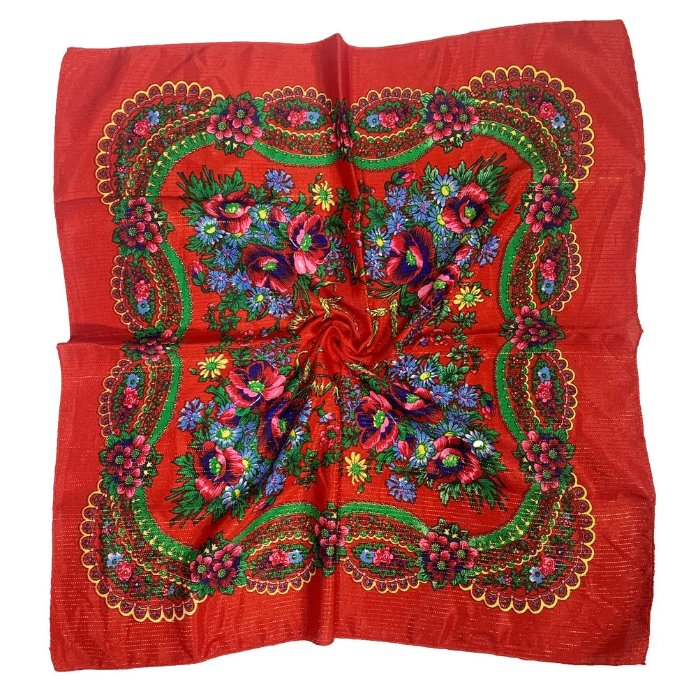 Women's Square Scarf, 70×70cm Printed Head Scarf and Bandana