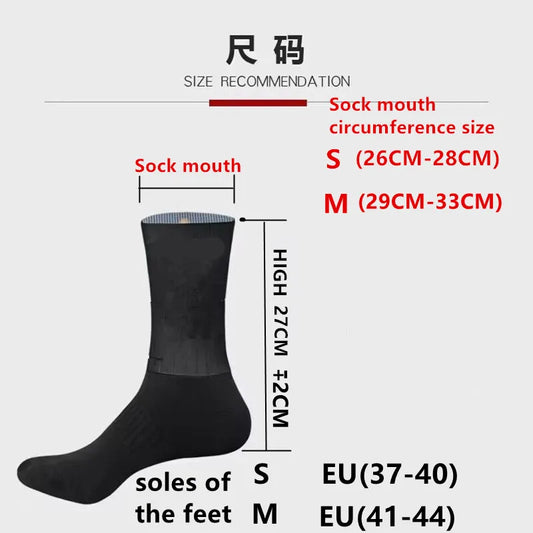 Cycling Socks Knee-High Compression Anti-Slip Bike Socks
