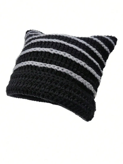 Women's Cat Ear Beanie Warm Knit Winter Hat 56-60cm
