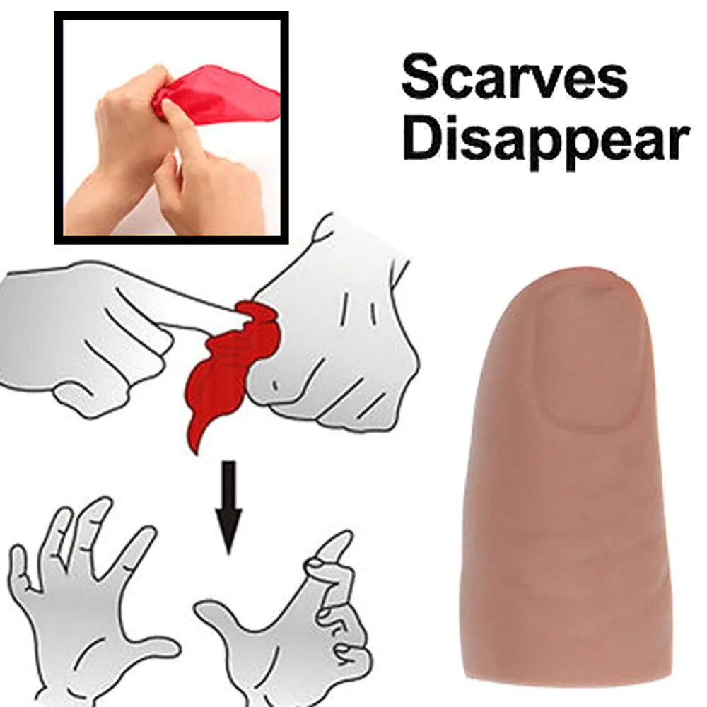 Vanishing Silk Magic Trick Red Silk Thumb Tip Close Up Prop