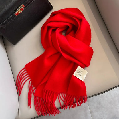Wool Winter Scarf – 100% Wool Warm Solid Color Wrap