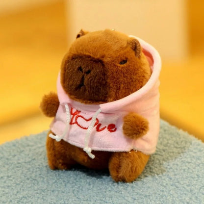 Capybara Plush Toy – Cute Winged Hoodie Stuffed Animal 12cm