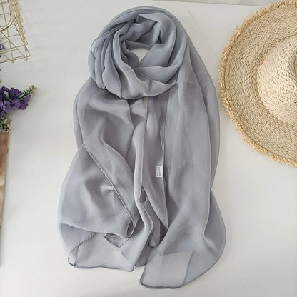 Chiffon Scarf for Women, Long Solid Color Summer Shawl