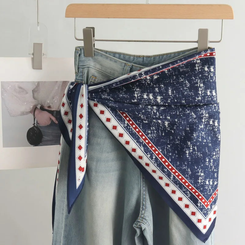 Women’s Scarf Triangular Tie Dye Head Scarf for Spring